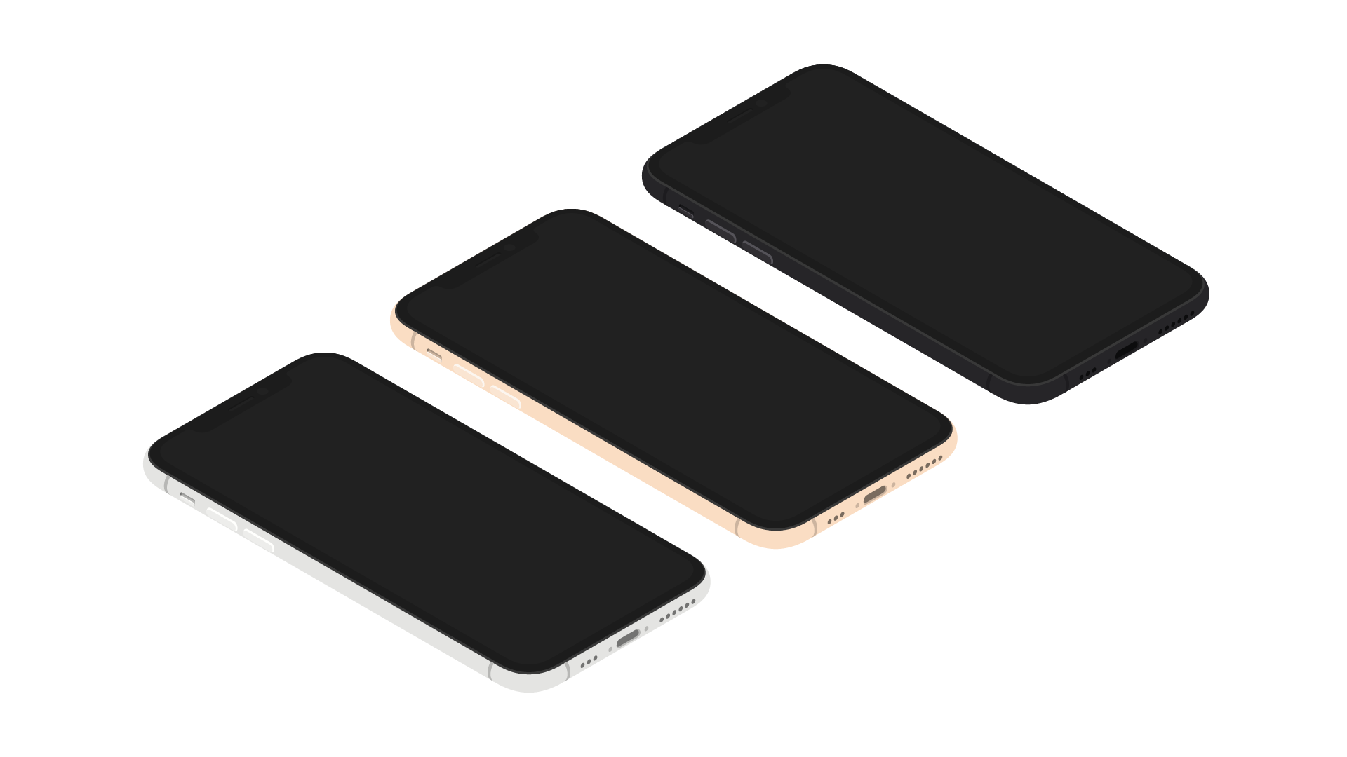 扁平苹果手机Xs样机贴图展示PSD模板  Flat Phon
