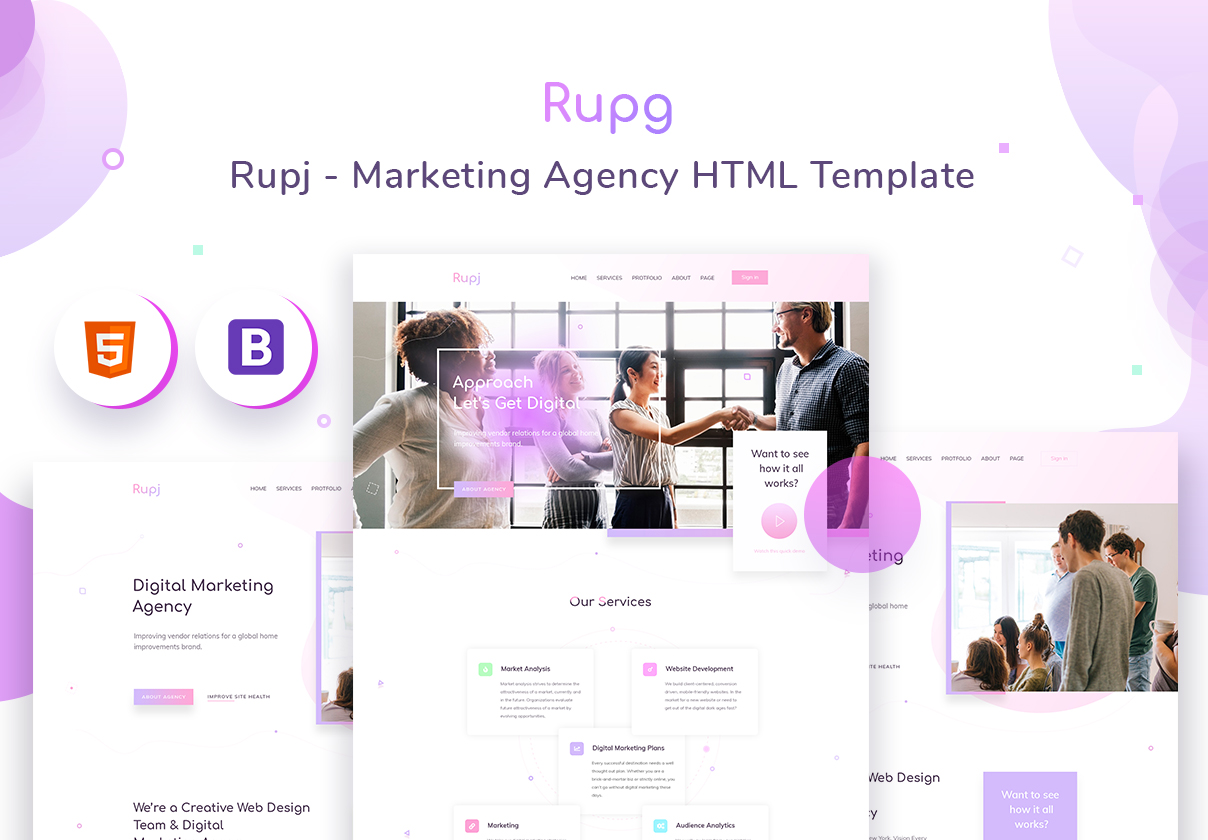 创意数字营销机构HTML模板 Rupj - Creative