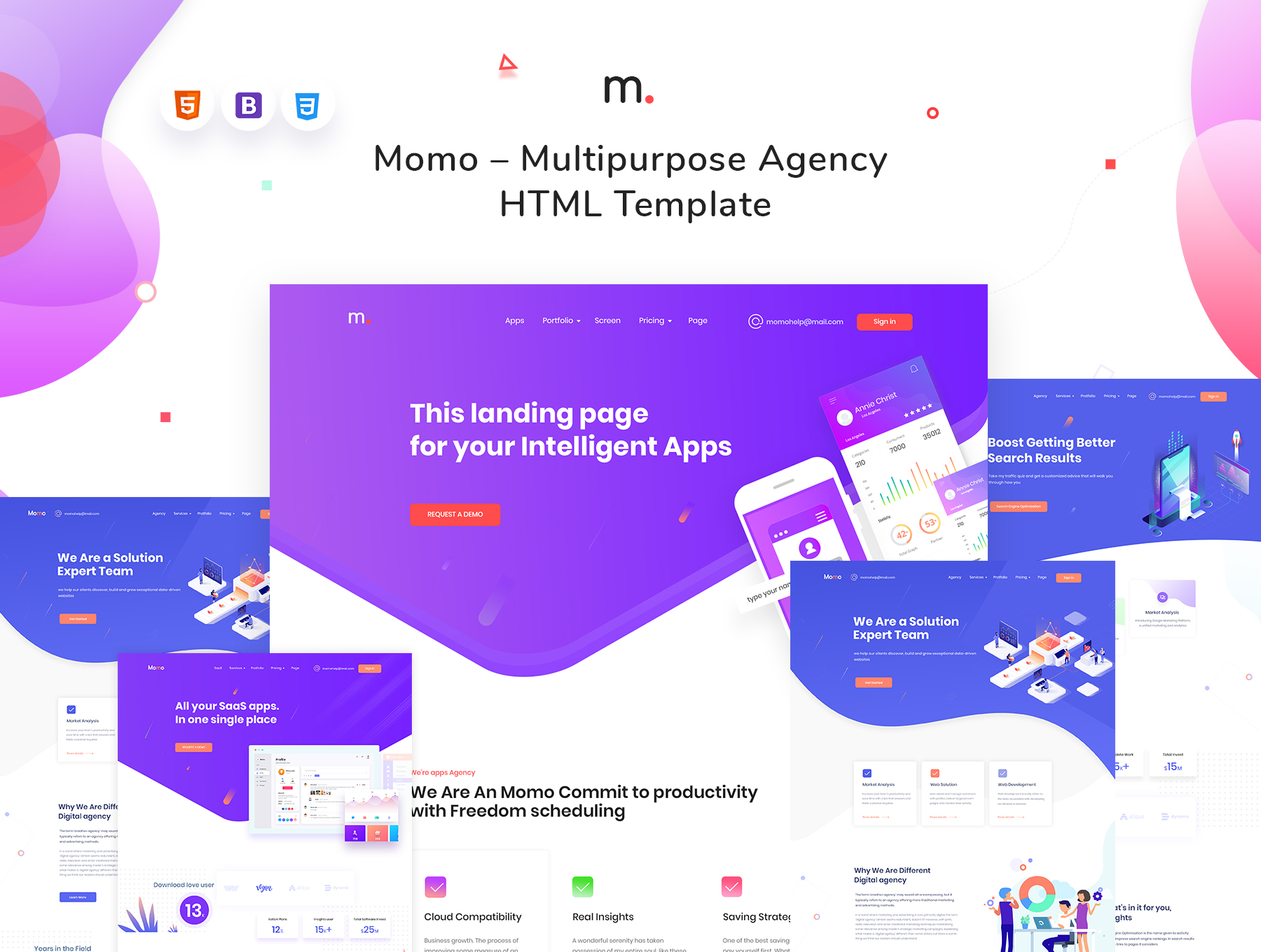 多功能创意机构HTML网站模板 Momo – Multipu