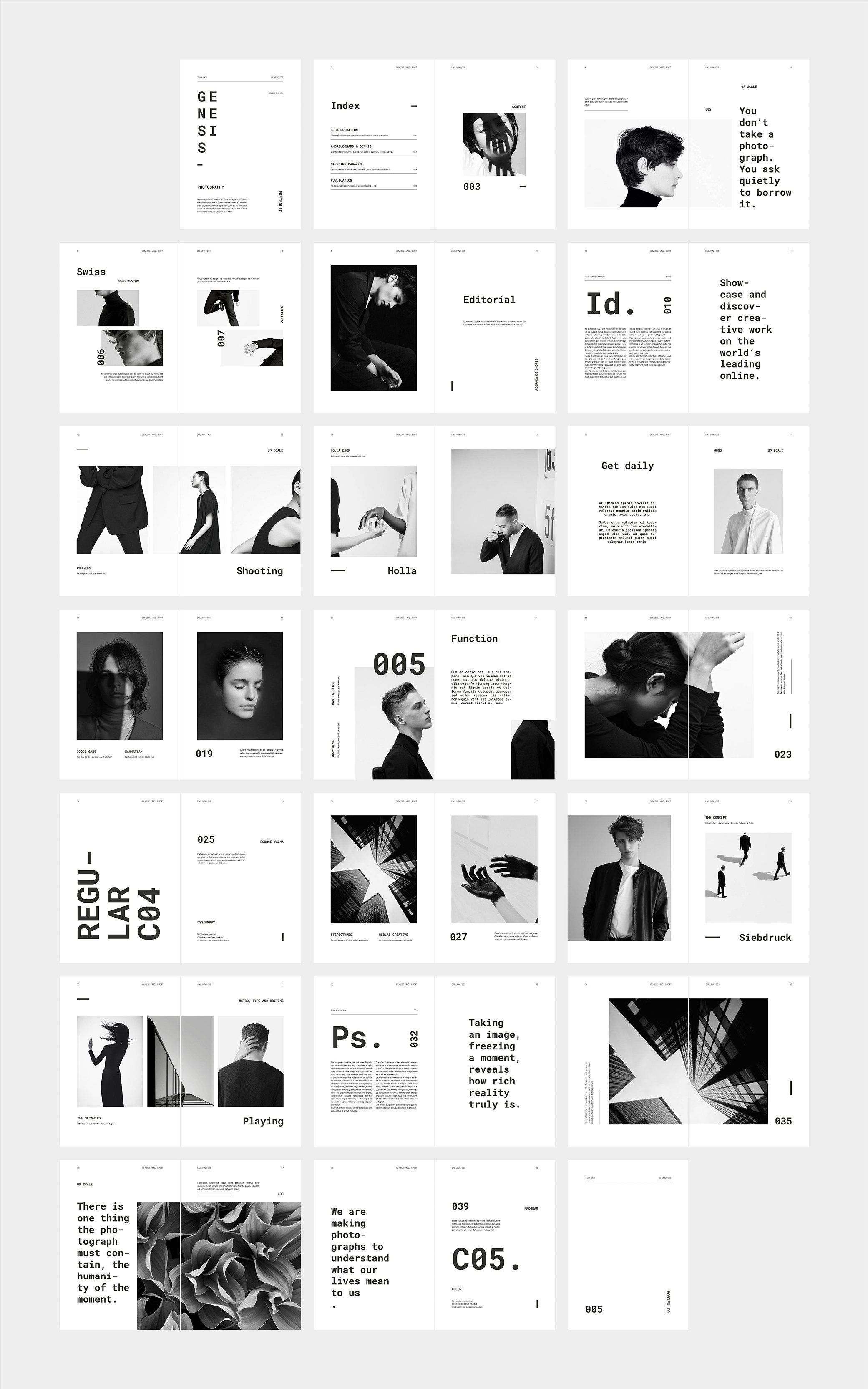 黑白格调时尚创世摄影作品集画册设计Portfolio #34