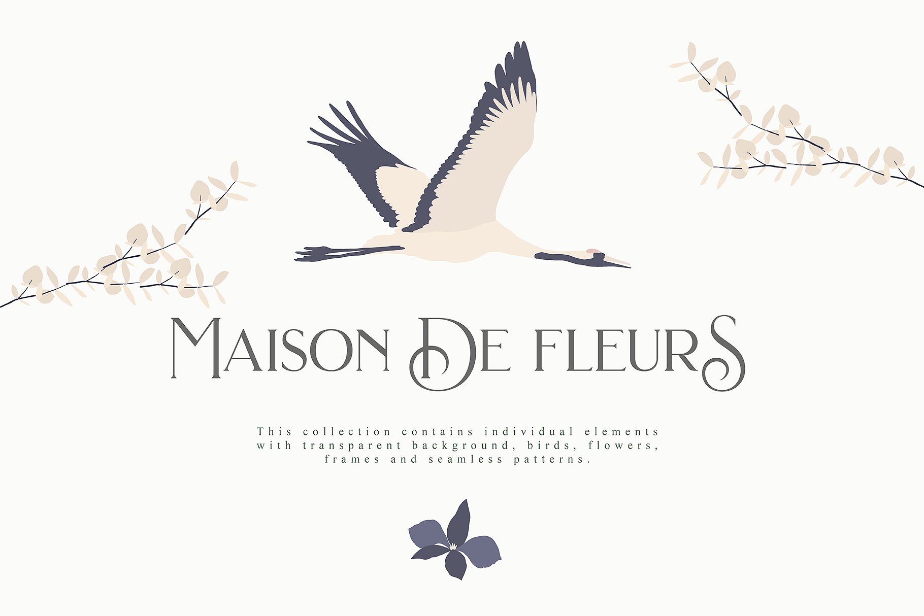 花家集浪漫主题水彩设计素材包 Maison de Fleur