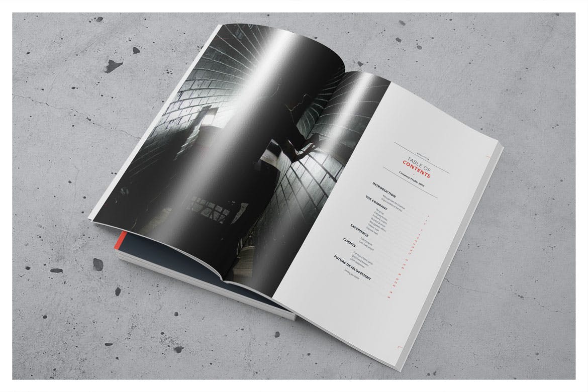 罕见的时尚简洁黑白商务商业杂志画册设计模板nano-illu