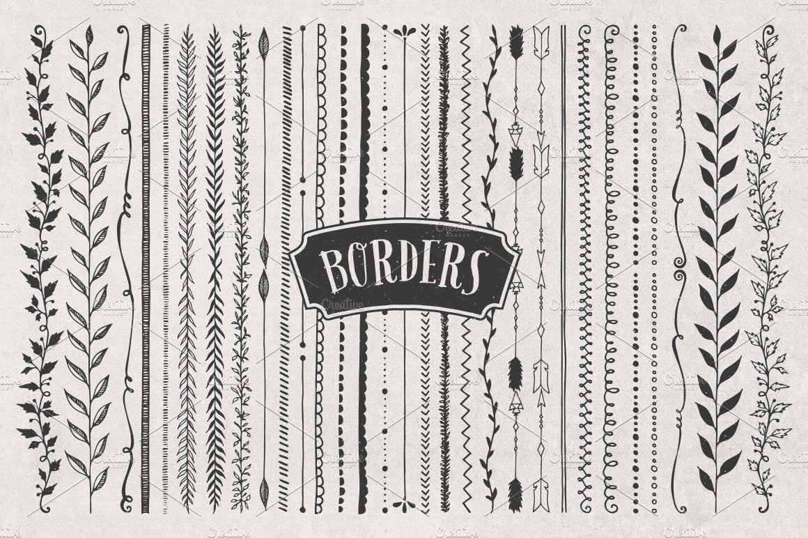 150种手绘边框边角等元素合集包 Borders, Corn