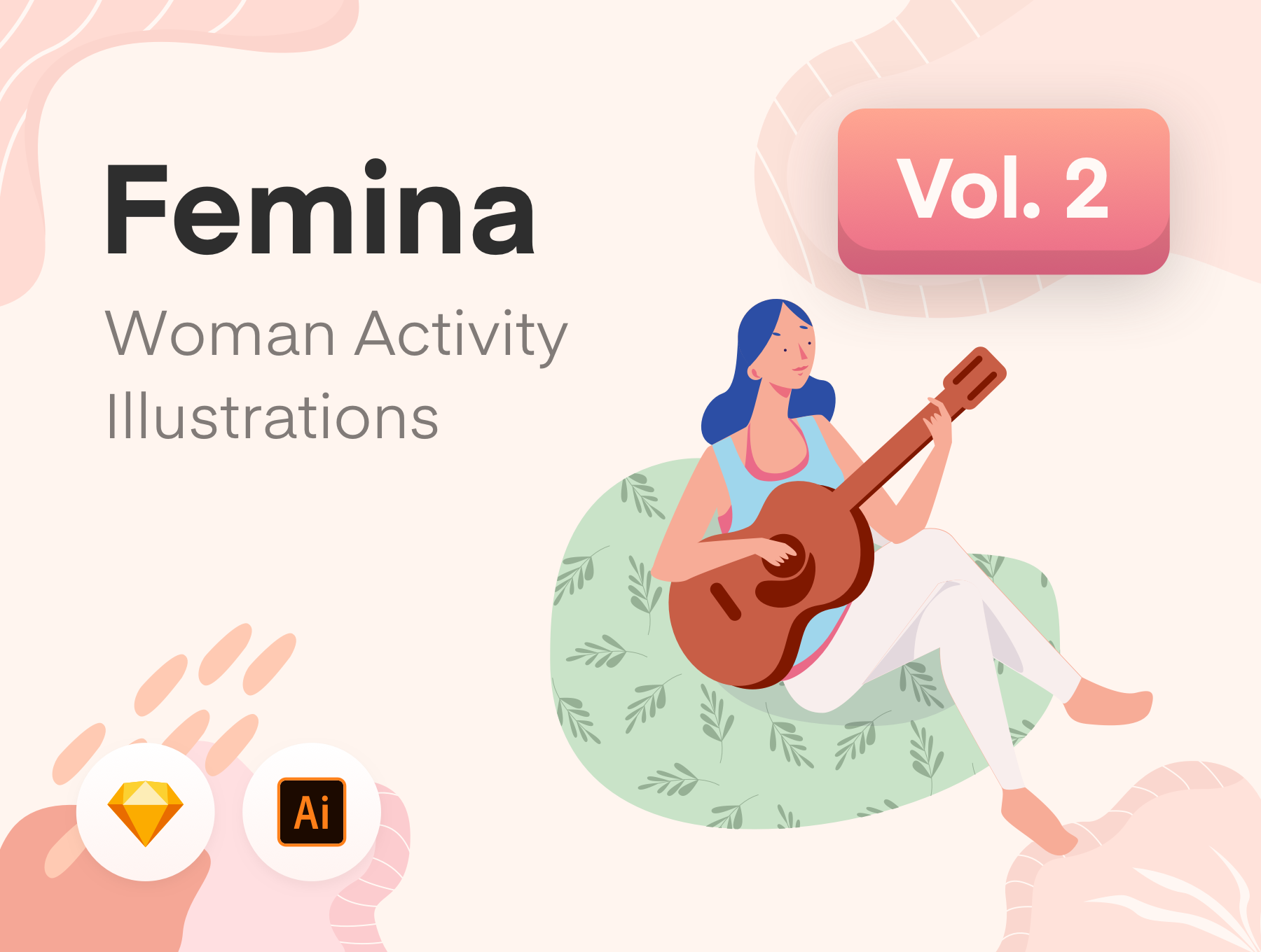 女性日常休闲生活矢量插画合集（第二辑）Femina : Wo