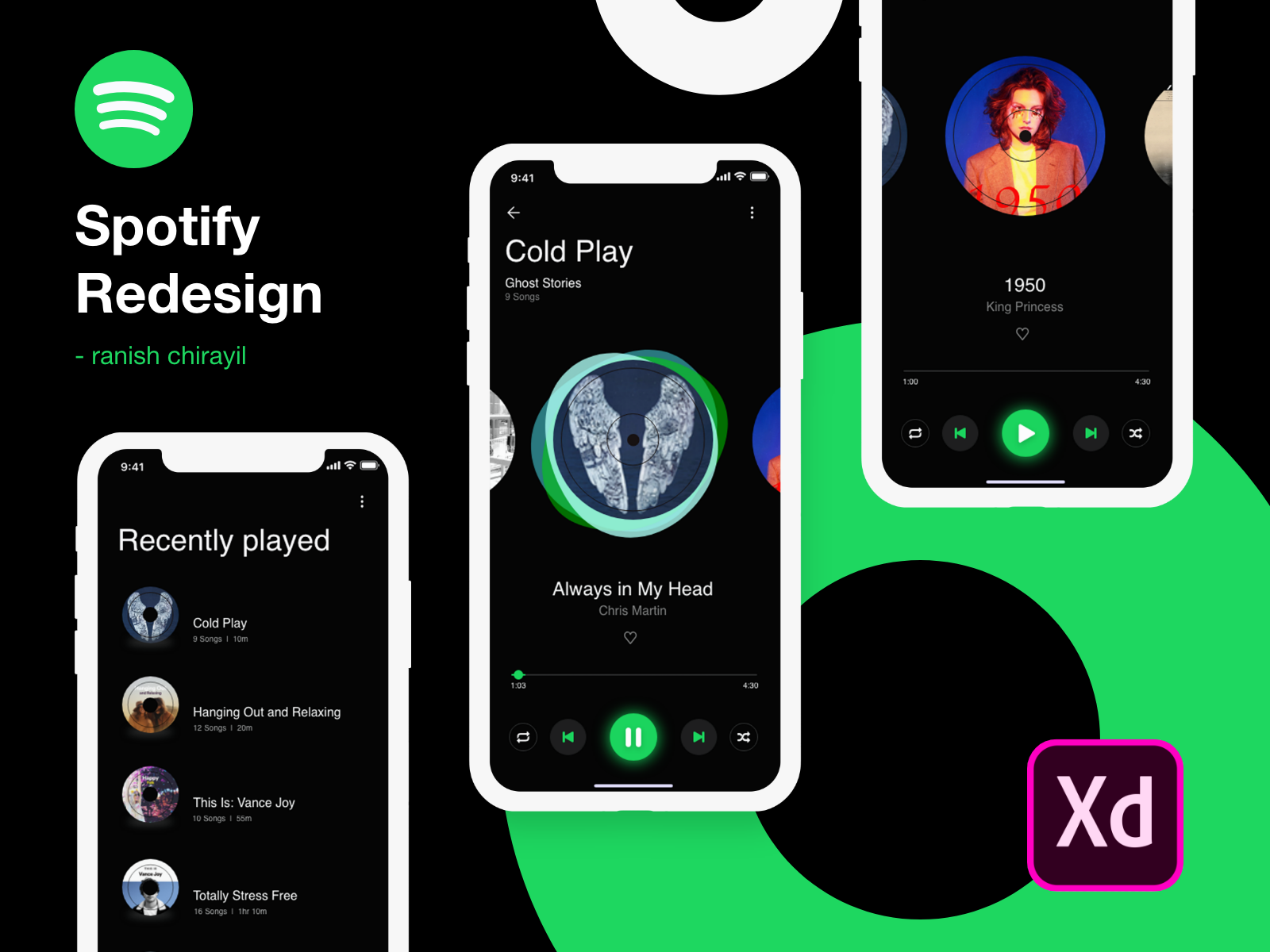 Spotify移动App重新概念设计 Redesign Co