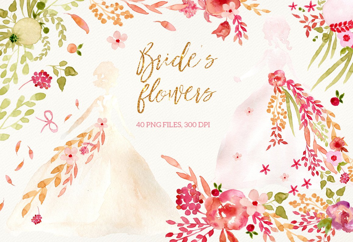 浪漫水彩掉落花瓣元素 Bride’s Flowers #53