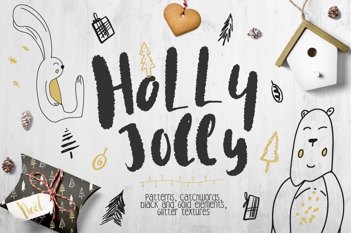 圣诞节主题设计项目设计套件Holly Jolly Colle