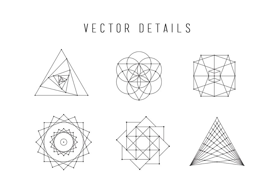 宗教几何矢量图形包 Sacred Geometry Vect