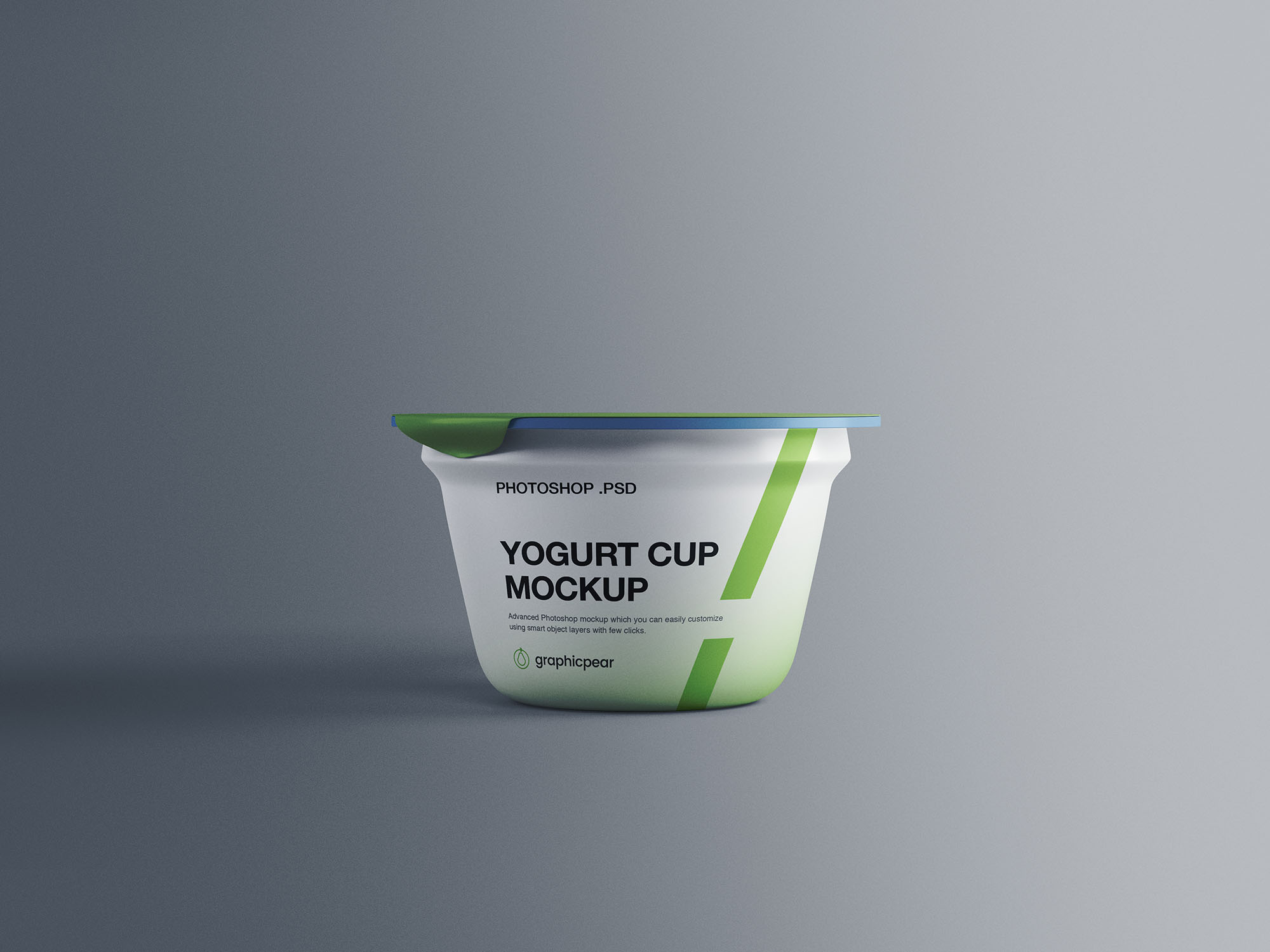 酸奶塑料杯食品包装贴图样机PSD模板素材 Yogurt Pl