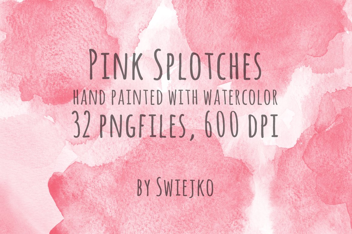 粉色水彩画墨迹插画素材 Pink watercolor sp