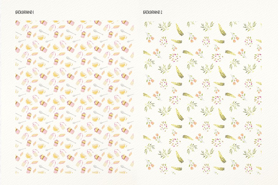 清新淡雅的水彩花卉插画素材 Sunday’s Flowers