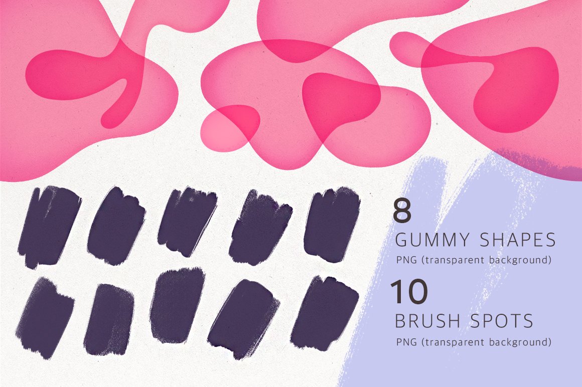 可爱梦幻甜美设计的甜甜圈糖纸贴纸素材合集包 Gummy Gr