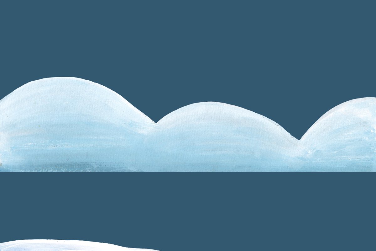 陆地雪景插画 Snowy Landscape clipar