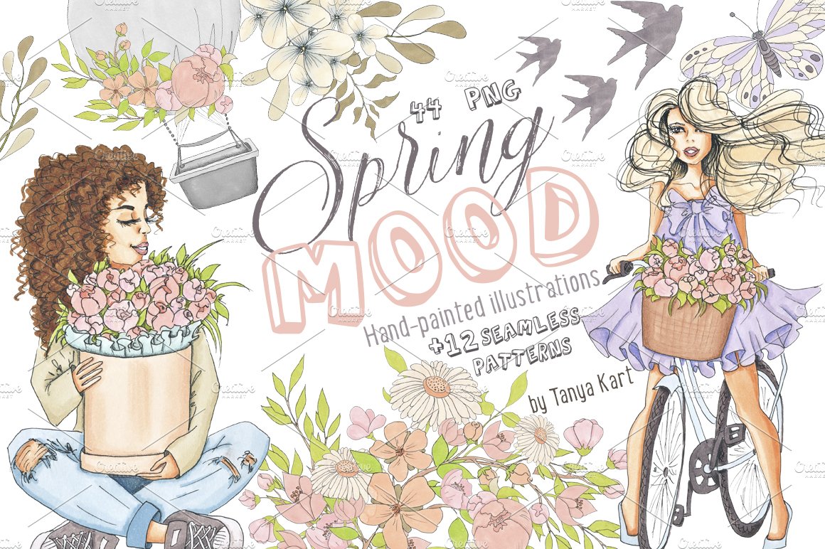 春季情调水彩插画合集 Spring Mood Design