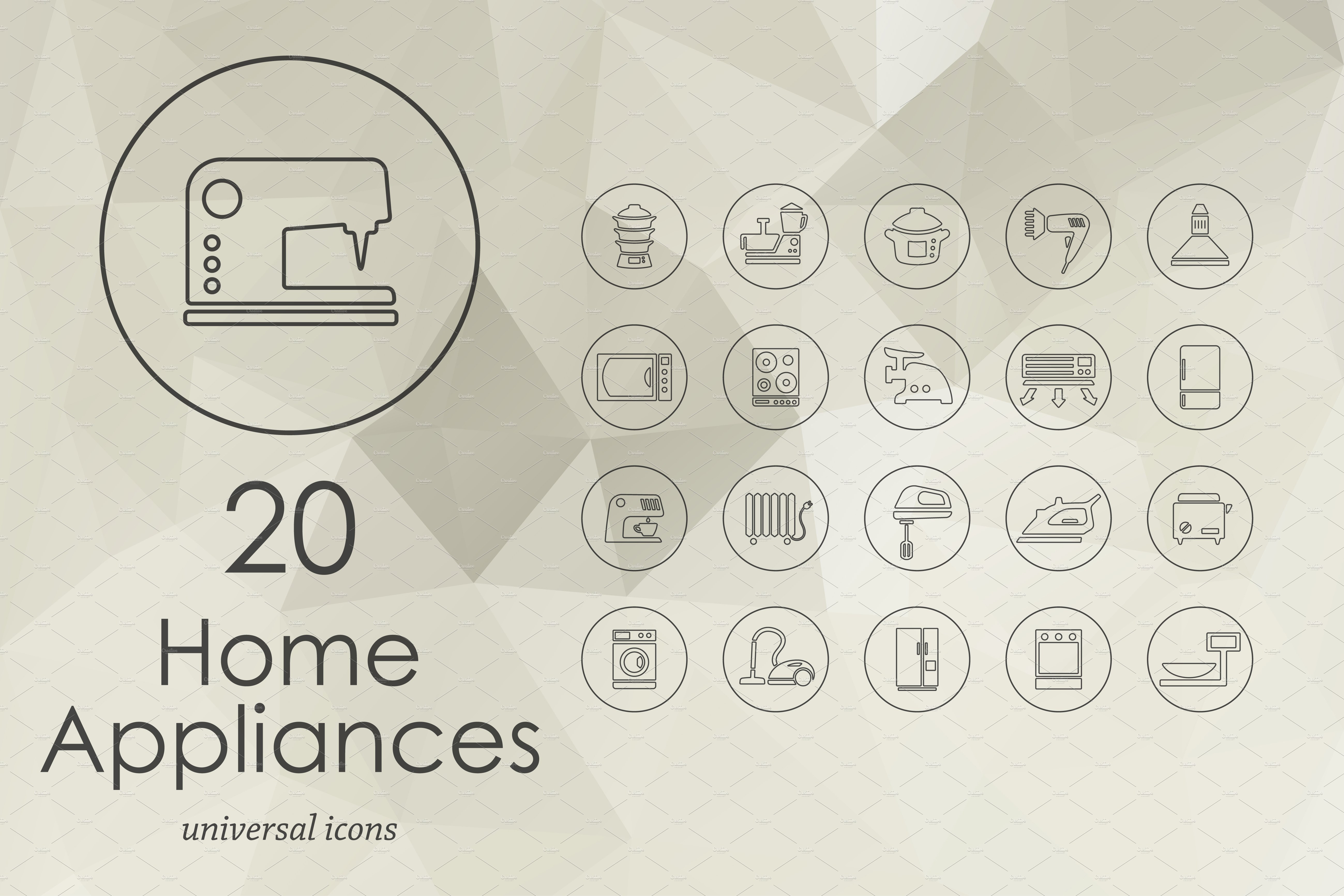 20个家用电器系列图标 household applianc