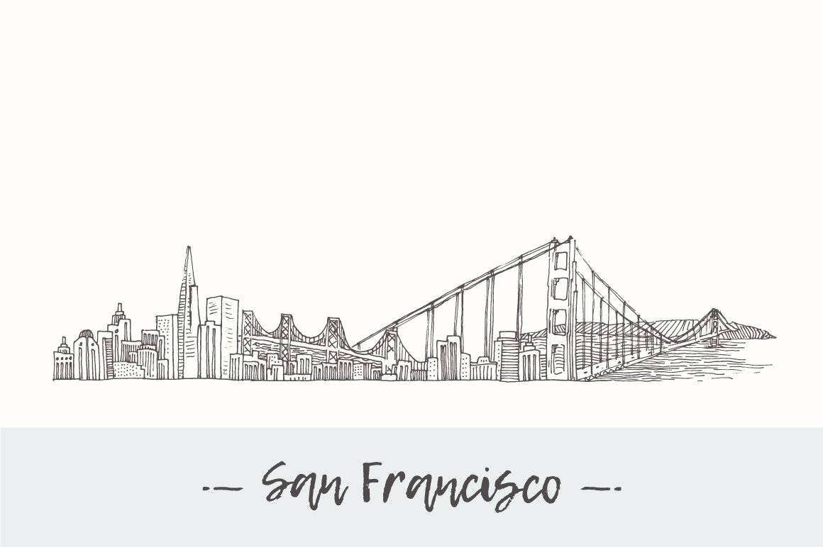 美国旧金山天际线插图 San Francisco skyli