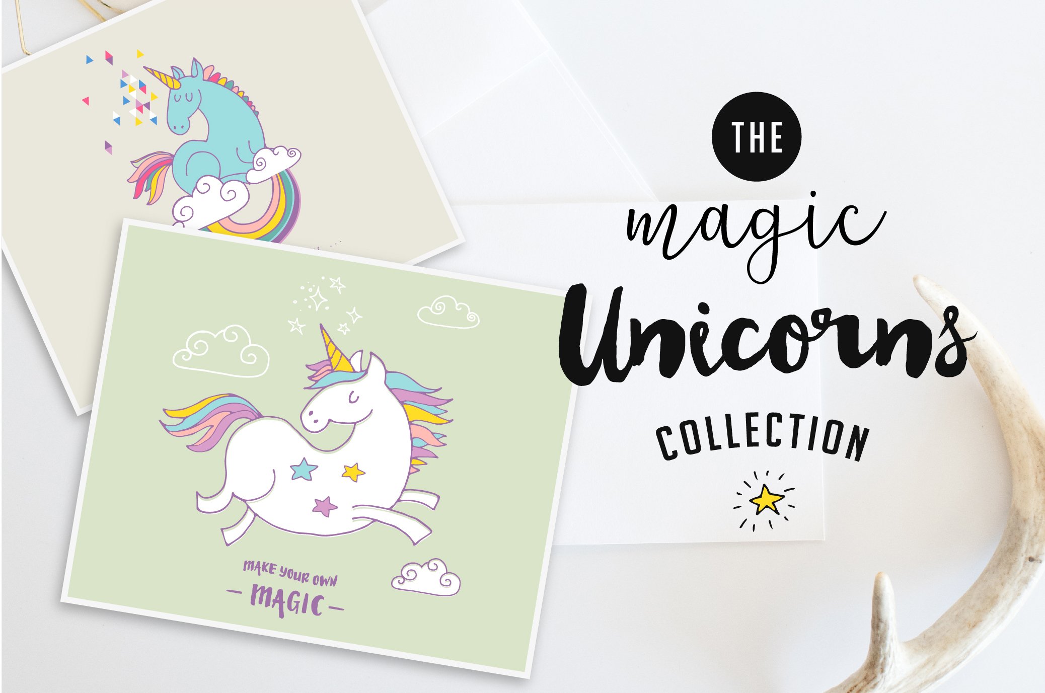 魔法主题插画 Magic Unicorns collecti