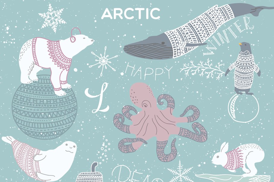 手绘北极太空插图集 Arctic Space Collect