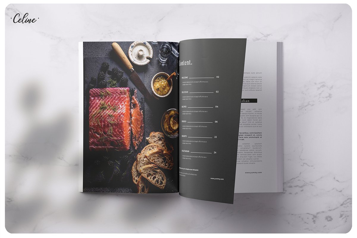 食谱美食烹饪方法设计模板 Recipe Lookbook 3