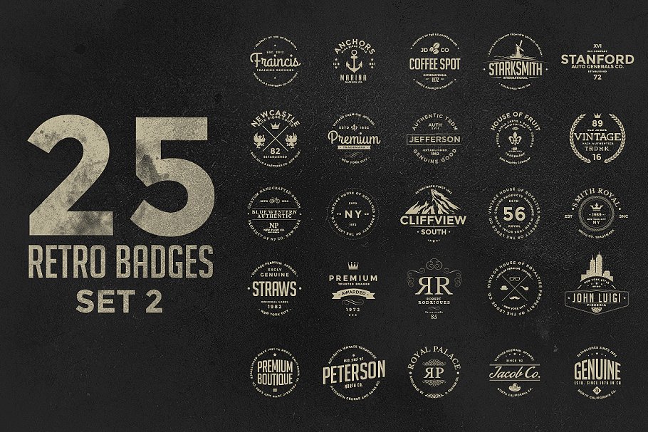 经典logo制作模板 Retro Badges Set #1