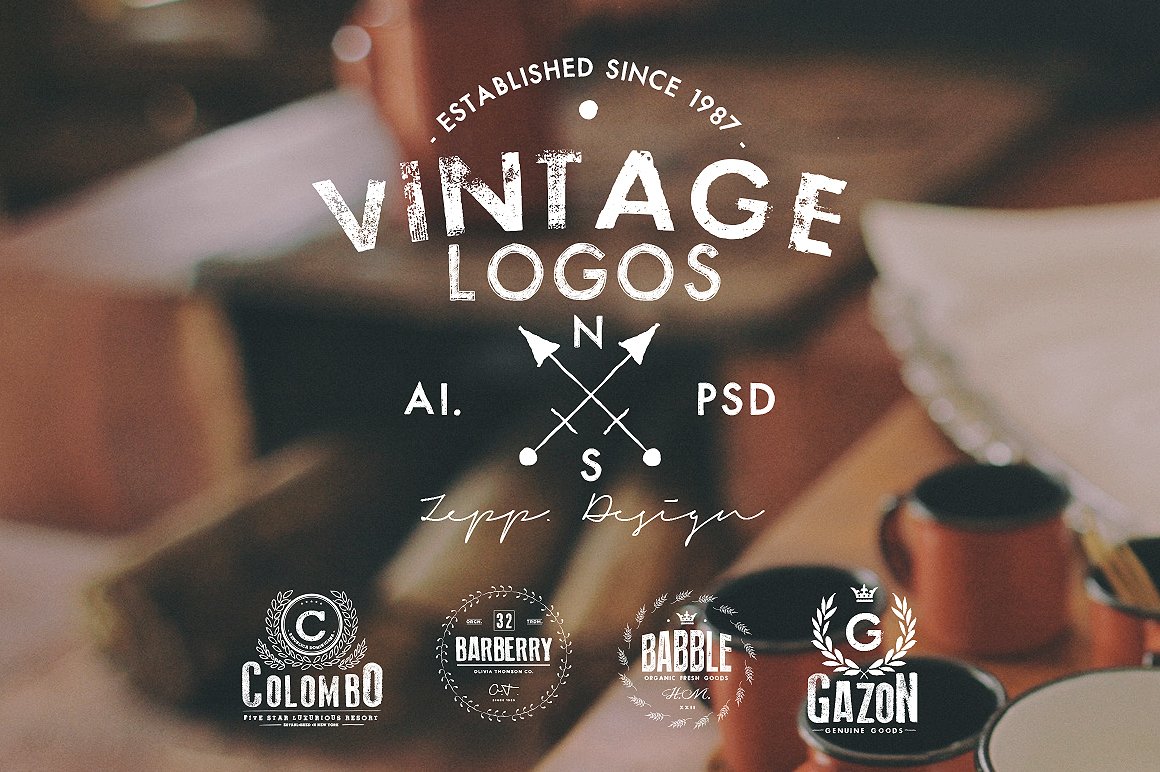 经典logo设计素材 Vintage Logos  Badg