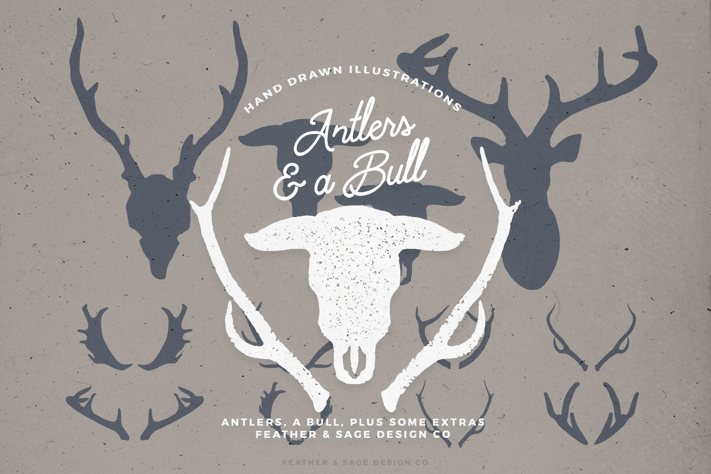 公牛矢量logo设计 Antlers a Bull Vec