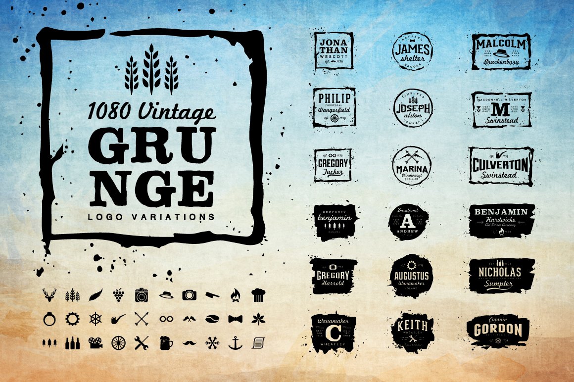 经典logo模板 Vintage and Grunge Lo