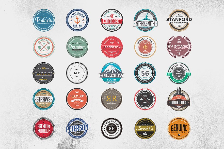 经典logo制作模板 Retro Badges Set #1