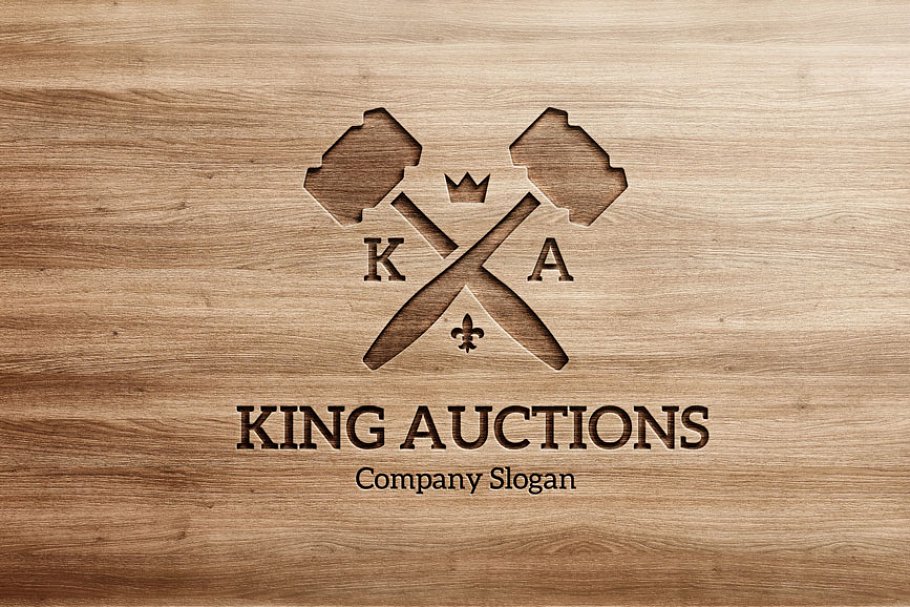 拍卖logo设计素材模板 King Auctions #12