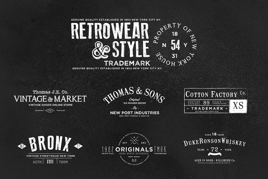 经典logo设计模板 Vintage Labels Logo