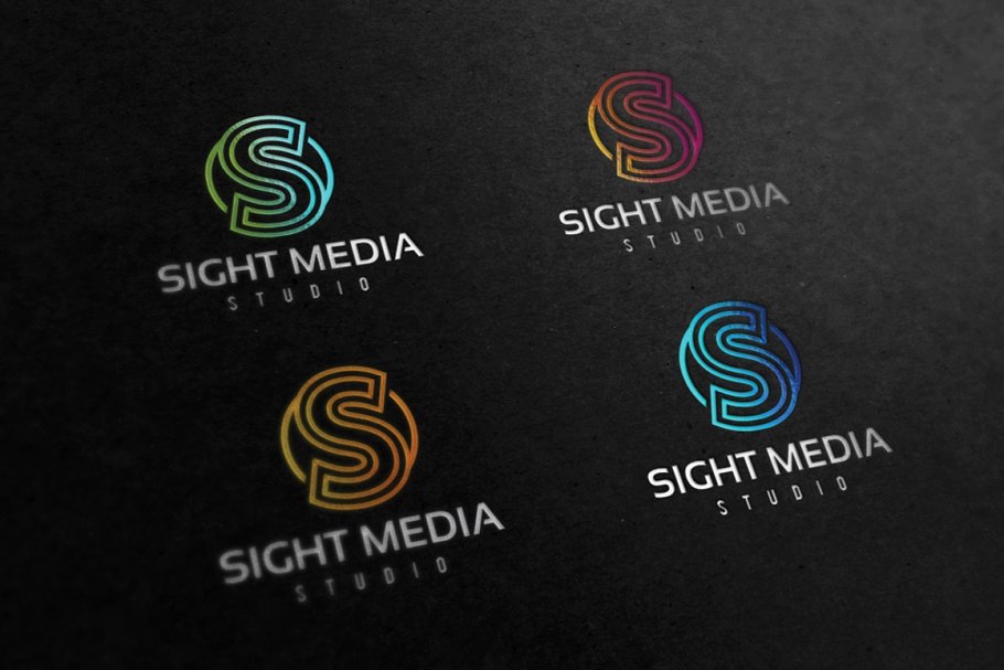 媒体字母S文字Logo设计模板 Sight Media S