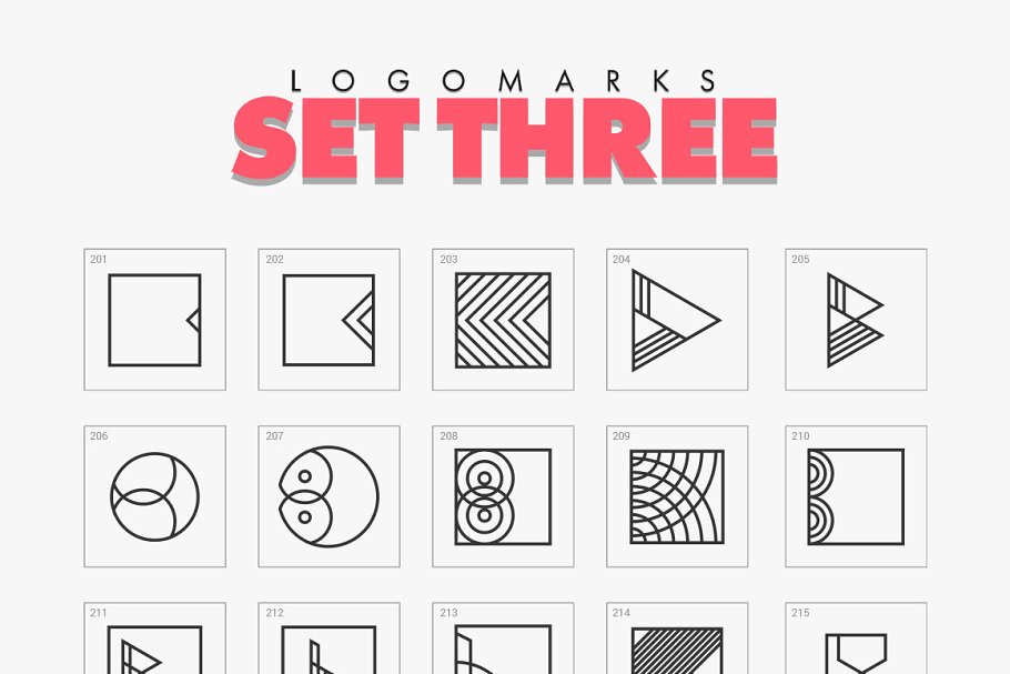 极简主义几何logo素材 Minimal Geometric