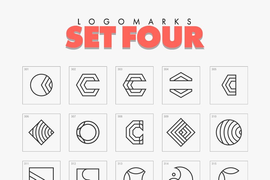 极简主义几何logo素材 Minimal Geometric