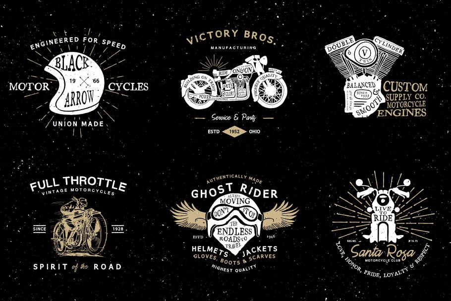 经典摩托车logo模板 Vintage Motorcycle