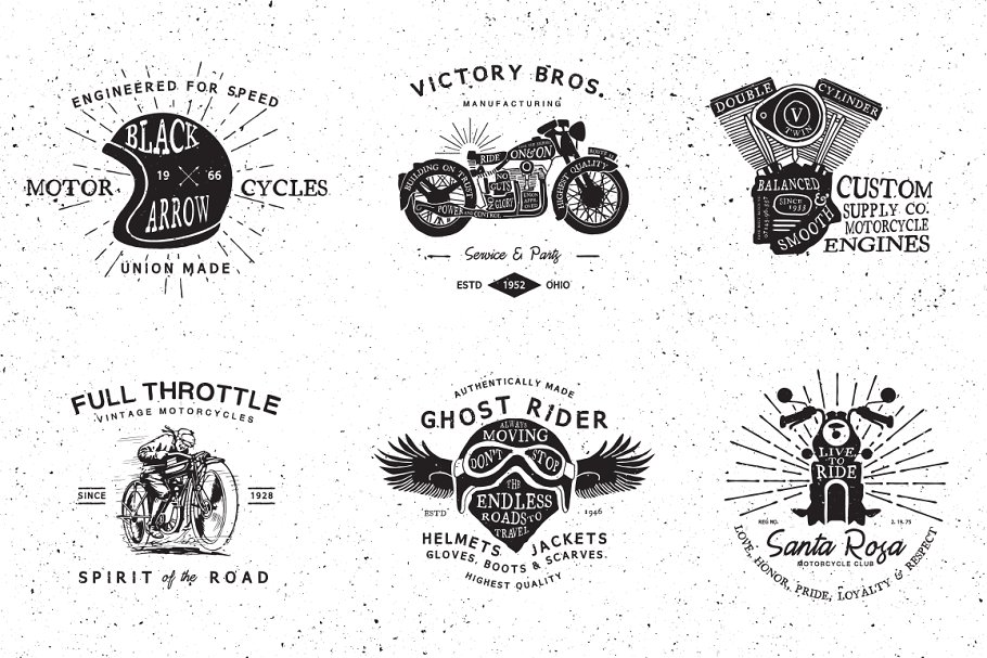 经典摩托车logo模板 Vintage Motorcycle