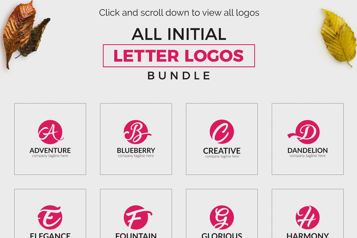 字体logo设计包 All Initial Letter L