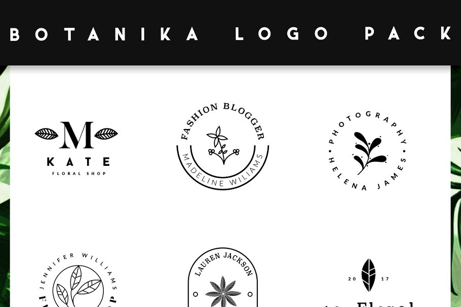 logo设计网站模板 BOTANIKA Logo Pack