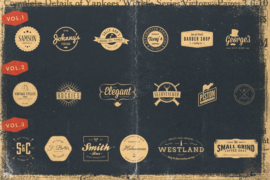 经典logo设计模板包 30 Vintage Logos B