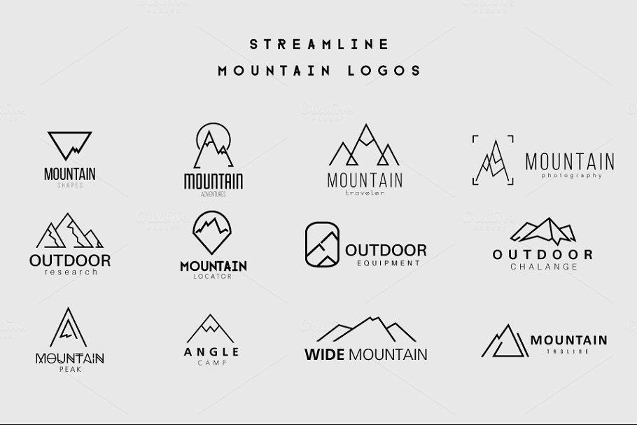 山岭logo模板包 The Mountain Mega Bu