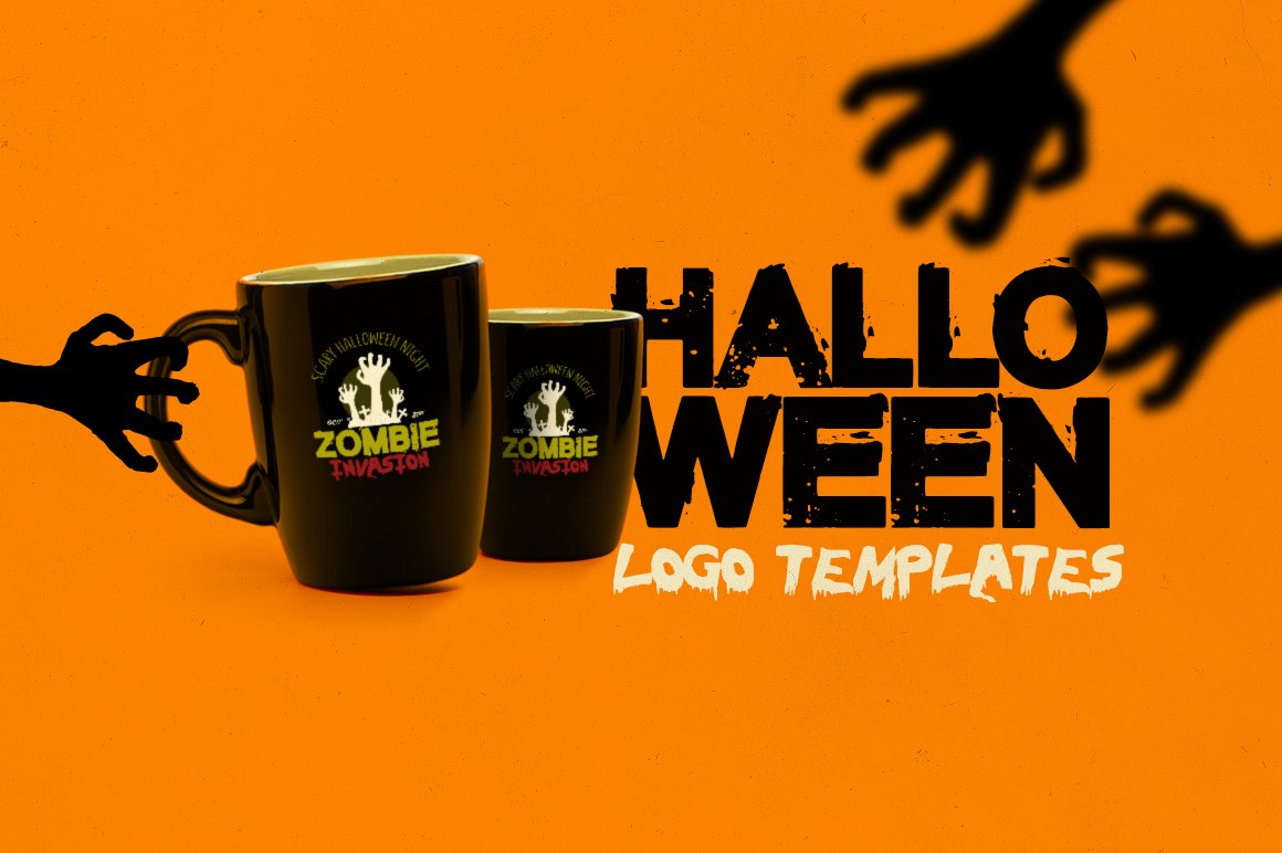 万圣节的标志模板 Halloween Logo Templa