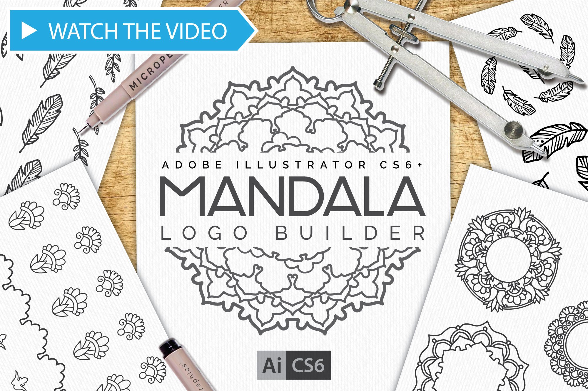 曼陀罗标志创造模板包 Mandala Logo Creato
