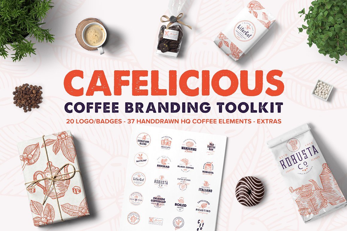咖啡品牌设计logo模版 Cafelicious Coffe