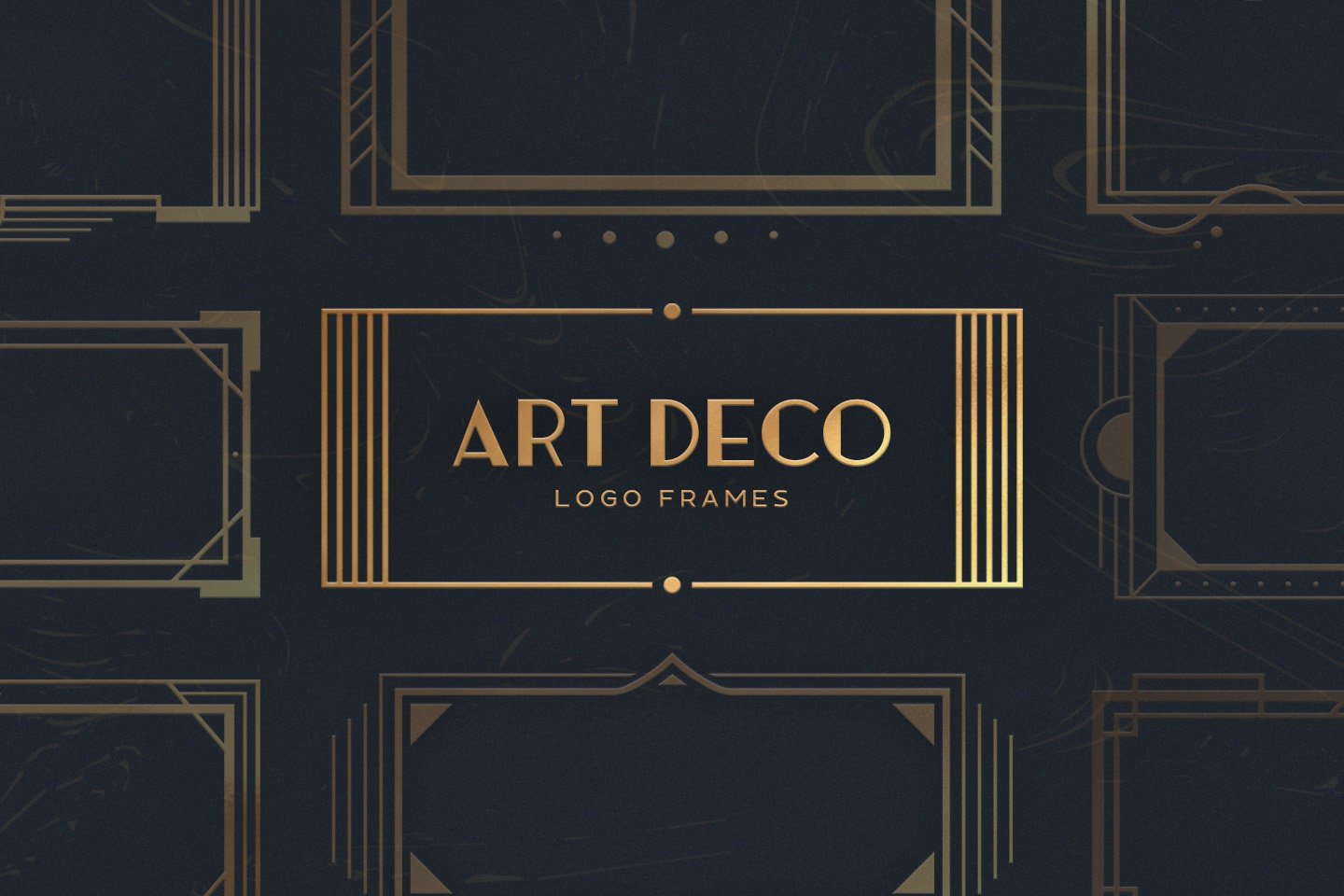 15个艺术logo模版框架 Art Deco Logo Fr