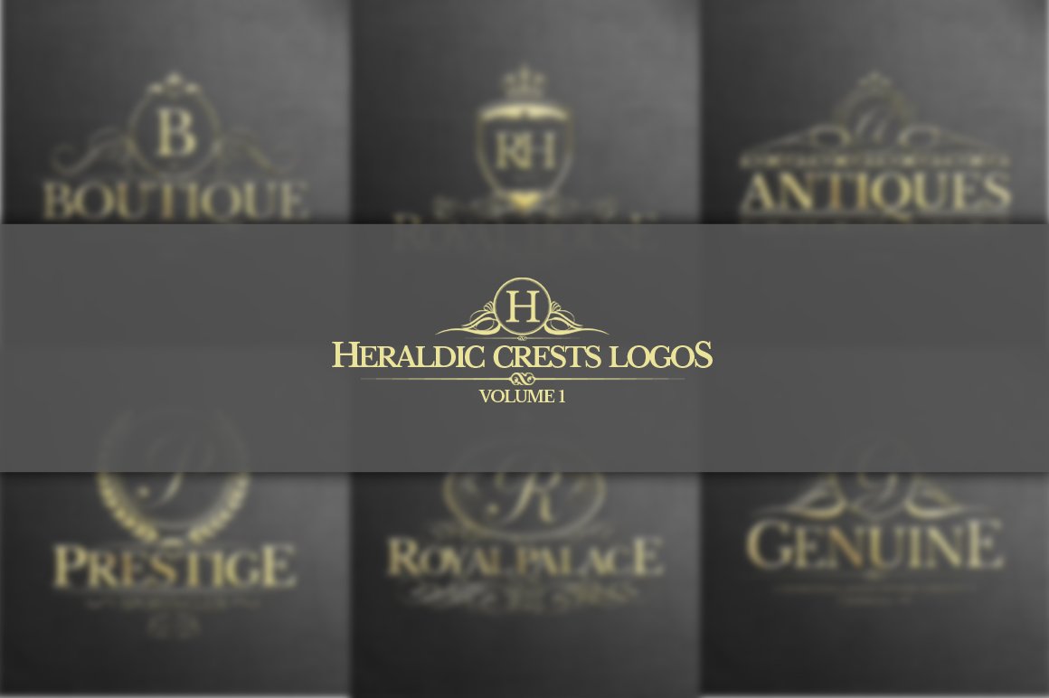 纹章效果的logo模版 Heraldic Crest Log