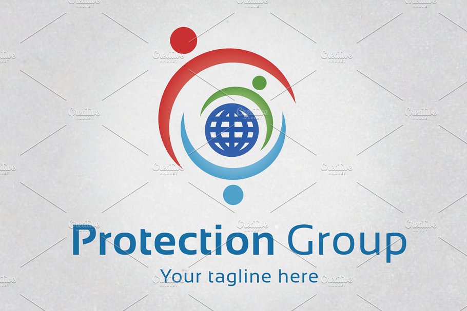 保险集团创意logo模板 Protection Group