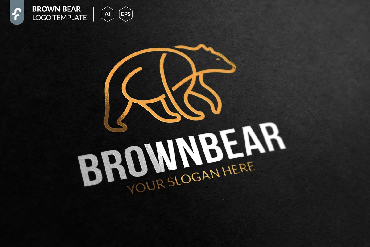 棕熊logo模板 Brown Bear Logo #1914