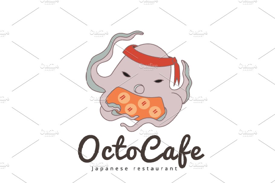 章鱼咖啡厅logo模板 Octopus Cafe #3511