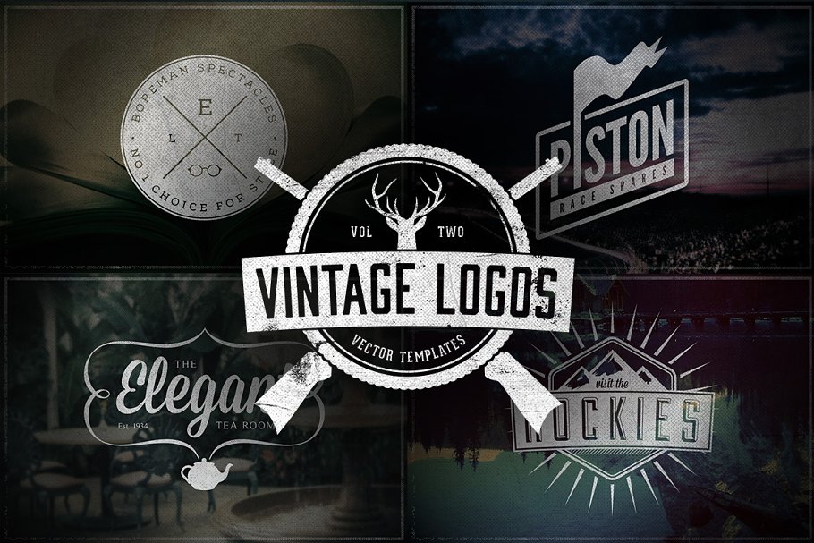 经典主题的logo模版 Vintage Logos Vol