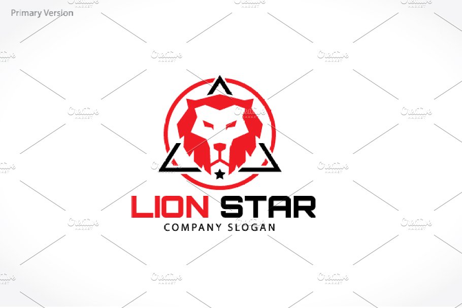 狮子创意logo图形模版 Lion Star Logo #9