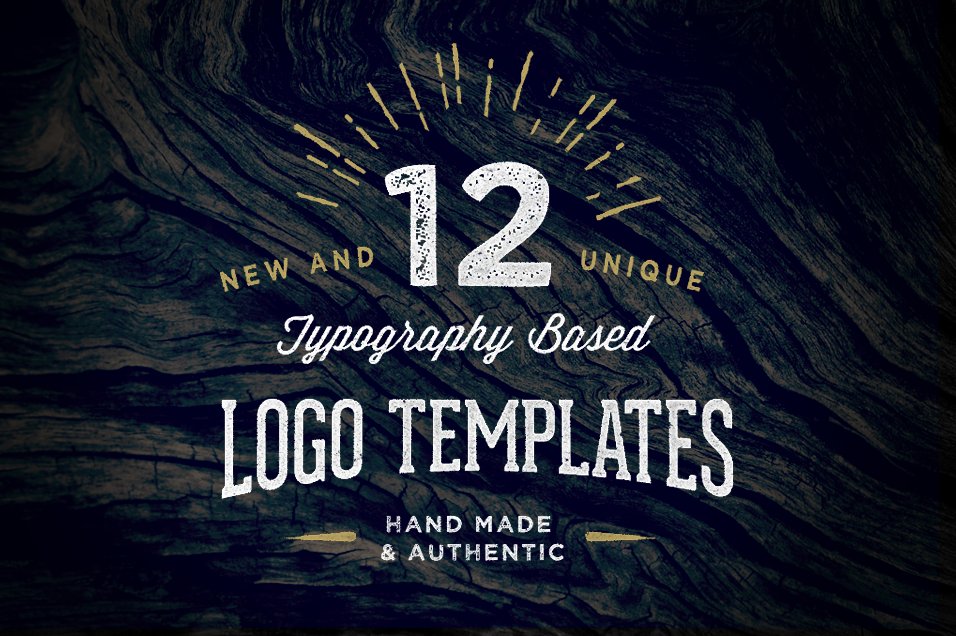 12个字体logo模版 12 Typography Base